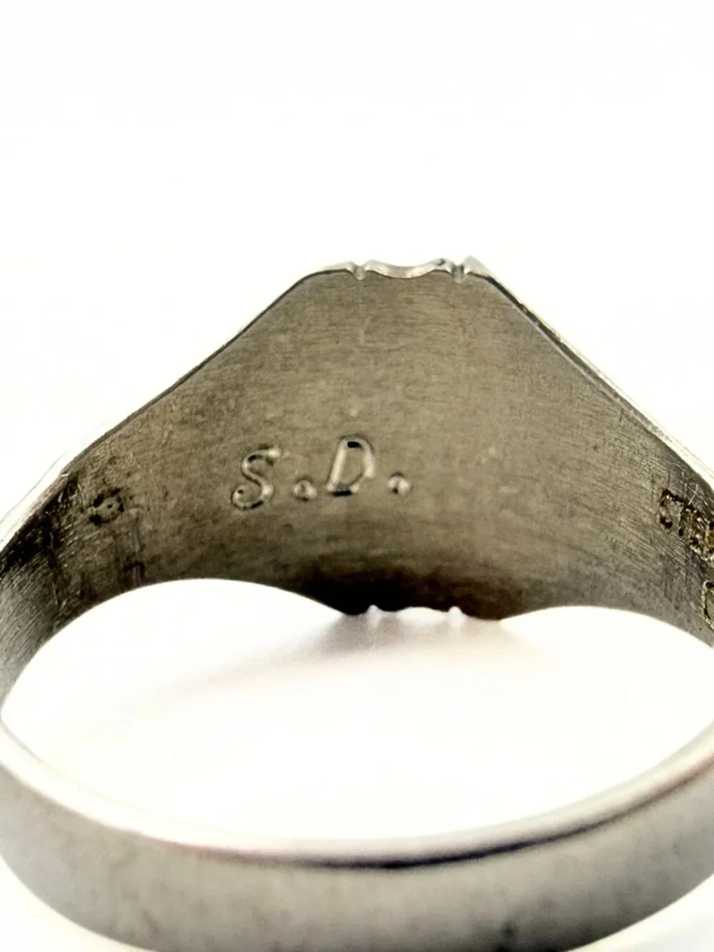 Vintage Marked 10K Gold Sterling Silver Industrial Modernist  Ring Sz 9.25